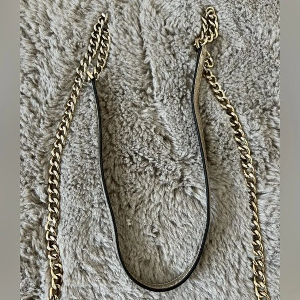 Michael Kors Metallic Gold Chain Crossbody Shoulder Bag Purse
